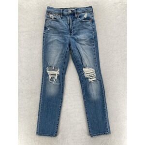 Madewell Jeans Womens 24 Blue The Perfect Vintage Jean High Rise Ripped Knees